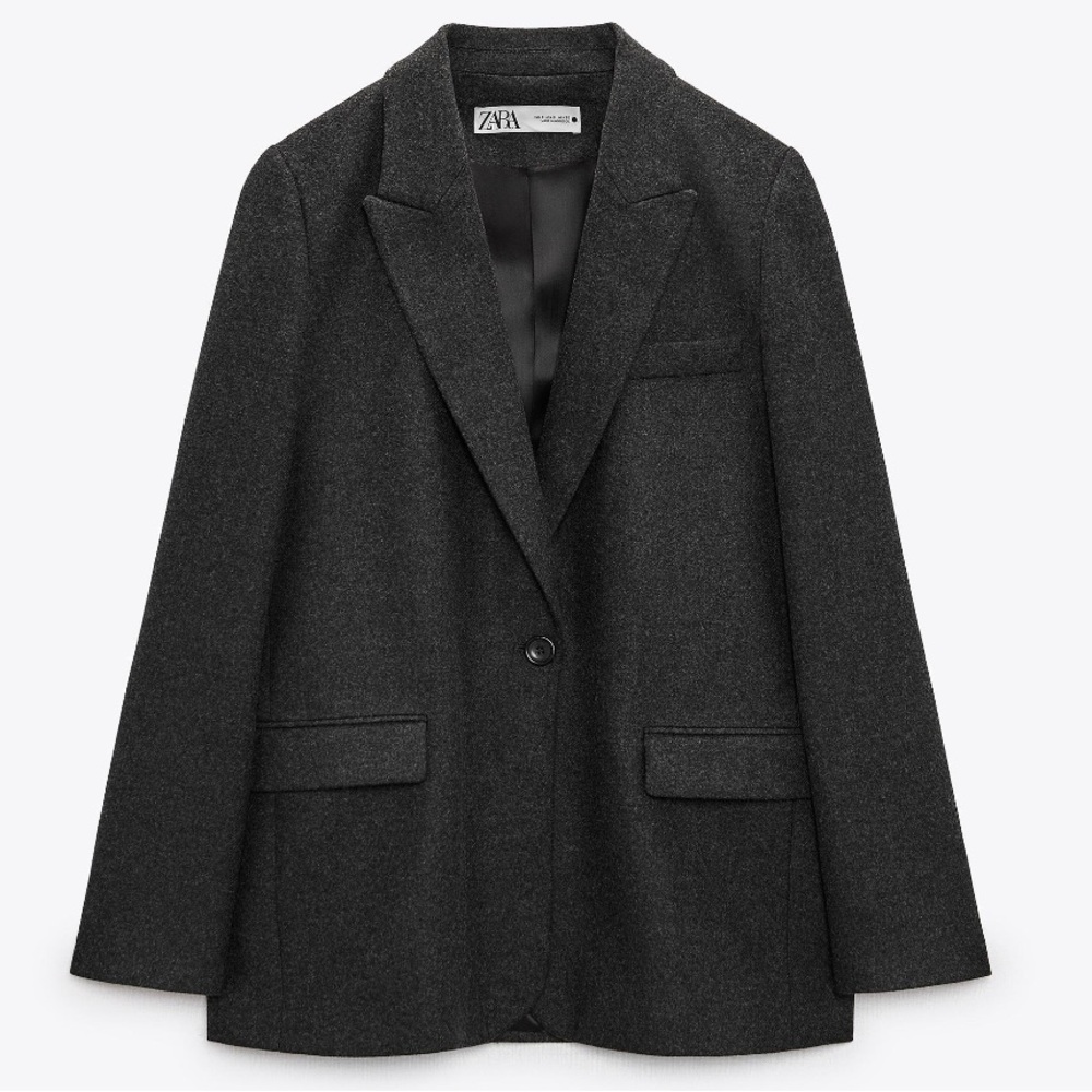 ZARA Limited Edition Womens Straight Wool Blend Blazer